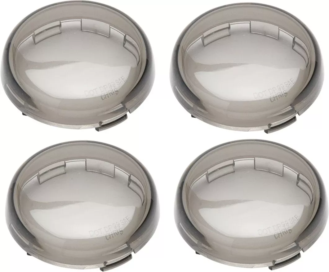 4 x Harley Bullet Deuce Style Replacement Smoke Turn Signal Lens Package Kit