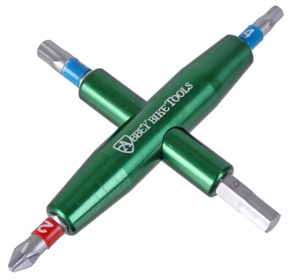Abbey Bike Tools 4-Way Multi-Tool with 4, 5, 6, #2 Jis Bits