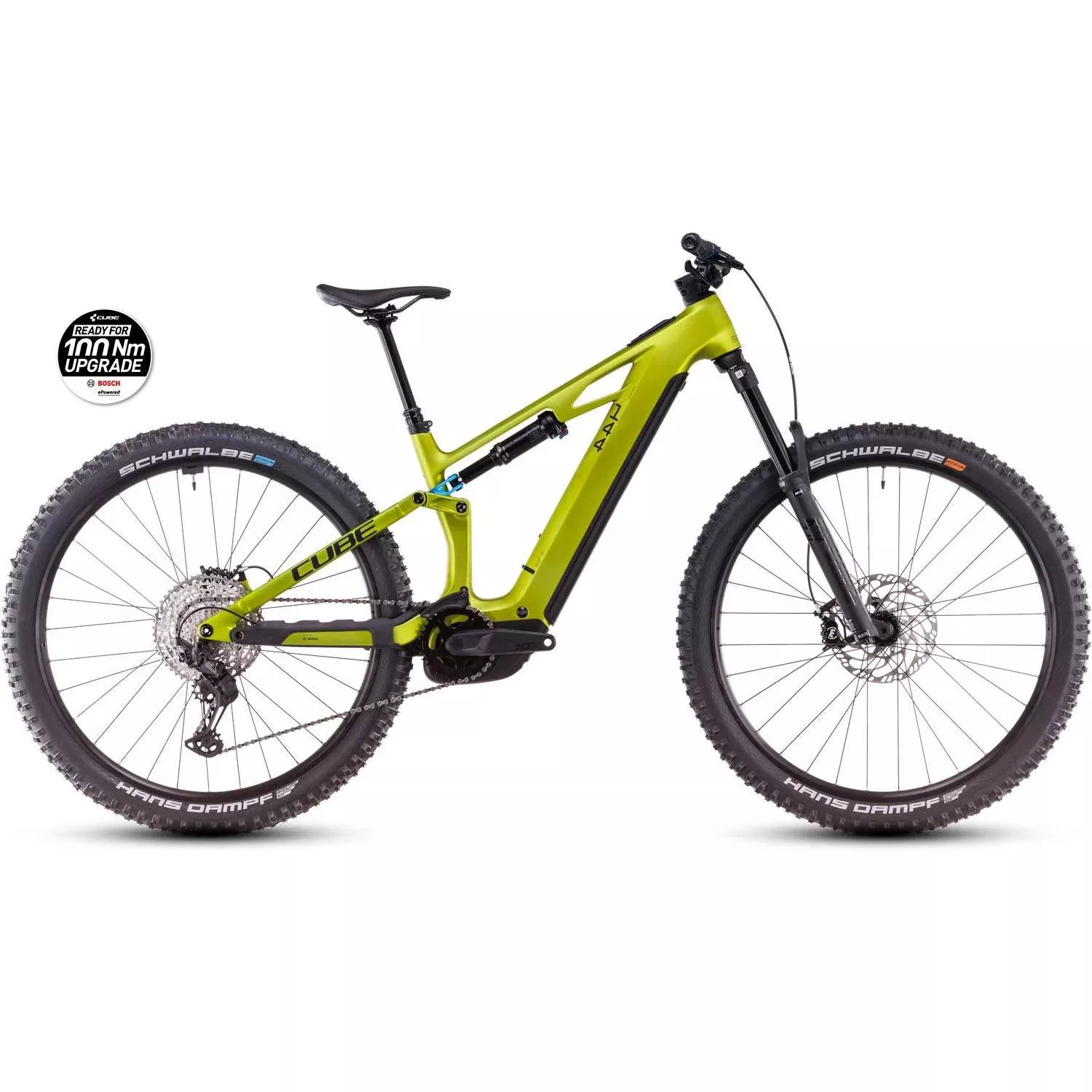Cube Stereo Hybrid ONE44 HPC Race 800 Electric Enduro Bike Flashlime’n’Blue