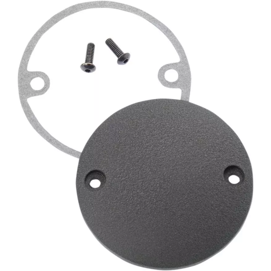 Drag Wrinkle Black 2 Hole Spherical Radius Points Ignition Cover Harley EVO & XL