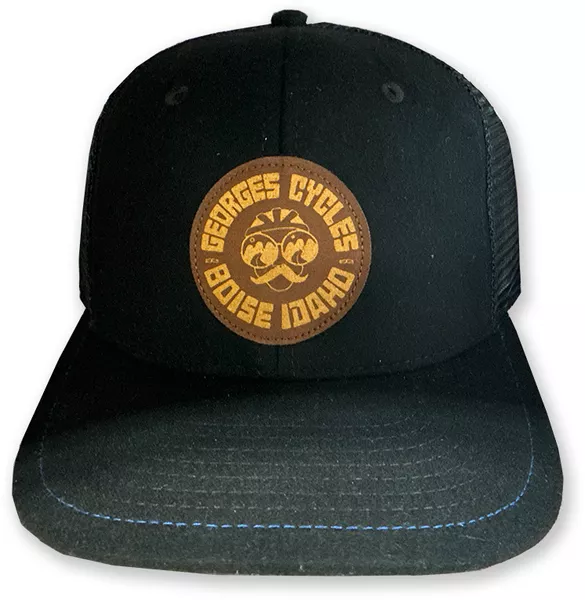 George's Cycles Custom Trucker Mesh Hat - Black/Blue Buffalo Plaid