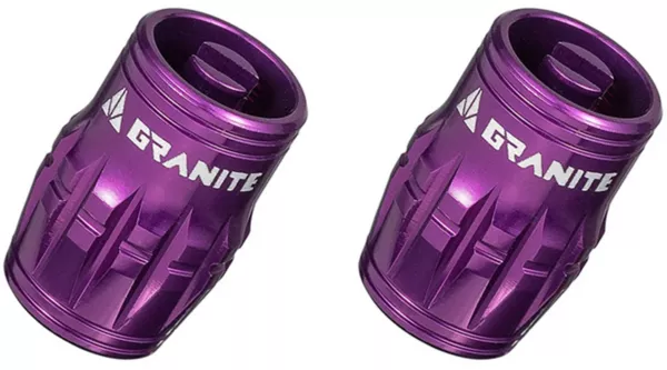 Granite Design Juicy Nipples, Schrader, Purple, Pair
