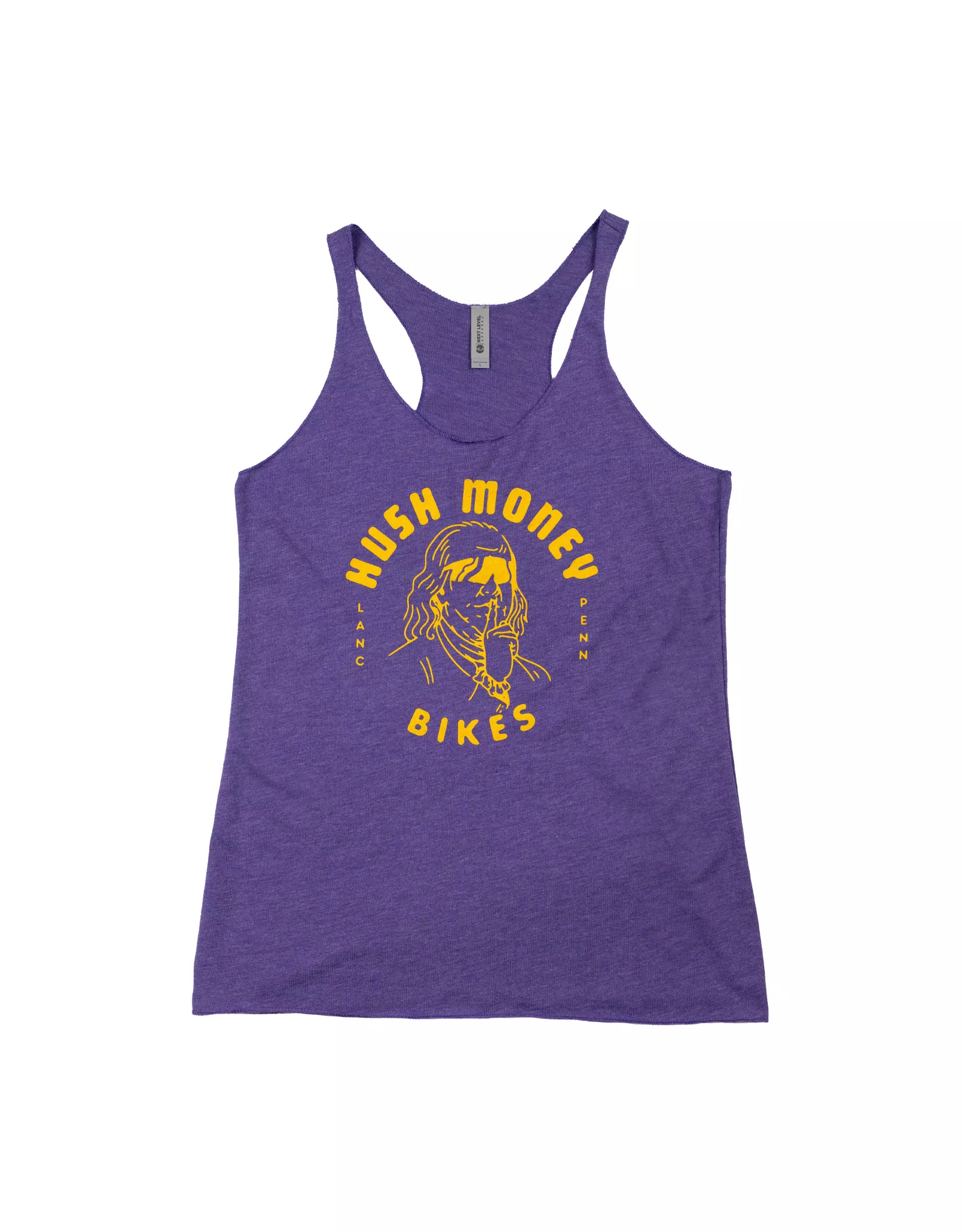 Hush Money Bikes Ben Cranklin Purple Racerback Tanktop