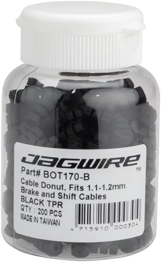 Jagwire Cable Spacer Donuts Black 1.2mm Bottle of 600