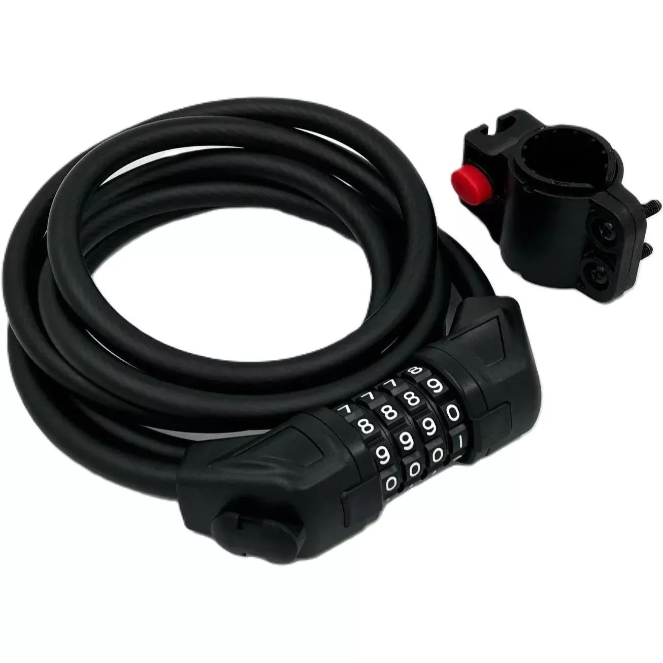 Jetblack Combo Cable Lock 10 x 1800mm w/ Mounting Bracket Black
