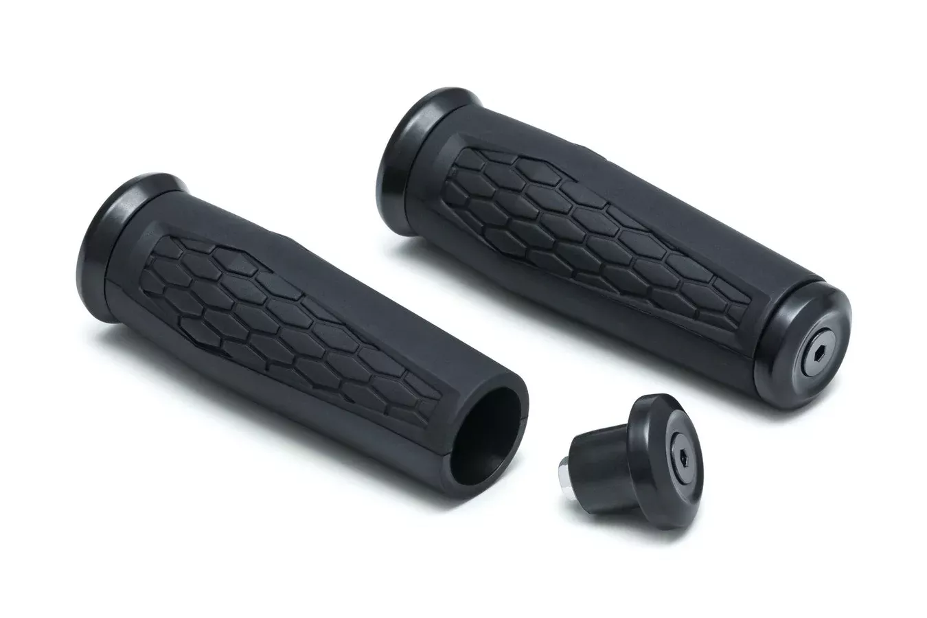 Kuryakyn 5929 Satin Black Universal Hex Grips 7/8" Diameter Open Ends Metric