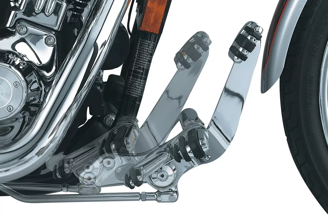 Kuryakyn 9064 Chrome Extended Length Forward Controls Harley Dyna 91-17