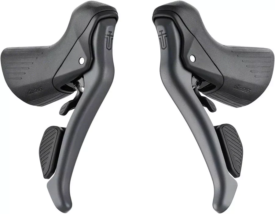 microSHIFT Sword Drop Bar Shifter/Brake Lever Set – 2x, 10-Speed, Sword Compatible, Gray, Version B