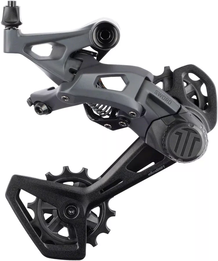 microSHIFT Sword Rear Derailleur – 10-Speed, Long Cage, Compatible with Sword 2x, Gray