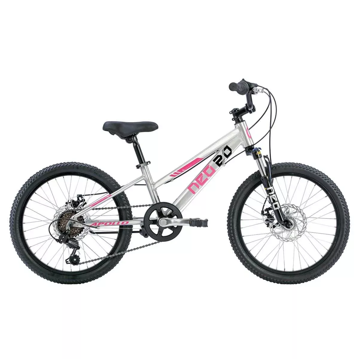 Neo Disc+ Kids Bike 20'' 6-Speed Brushed Alloy/Pink/Black
