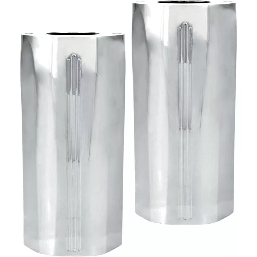 Performance Machine PM Chrome Tech Fork Boots Upper Slider Covers Harley 84-13