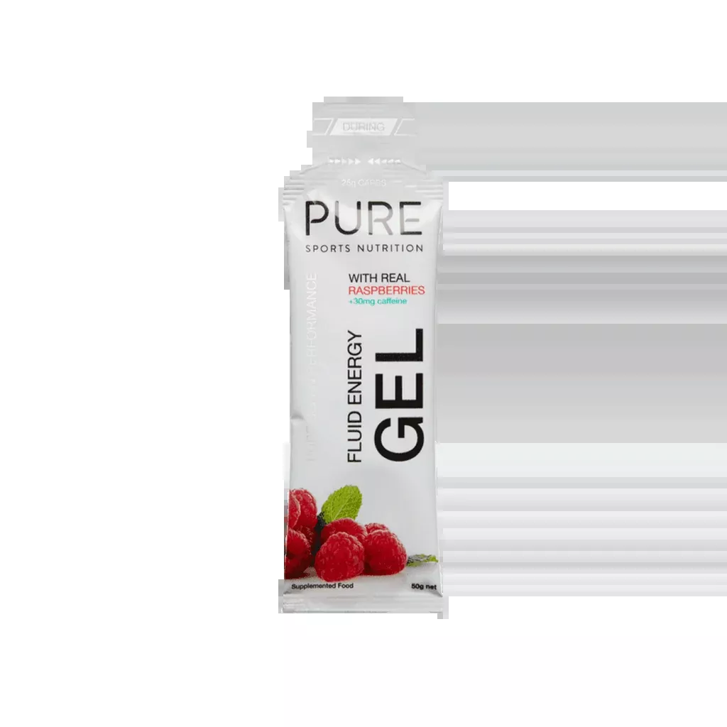 PURE Raspberry Caffeinated Fluid Energy Gel 50g