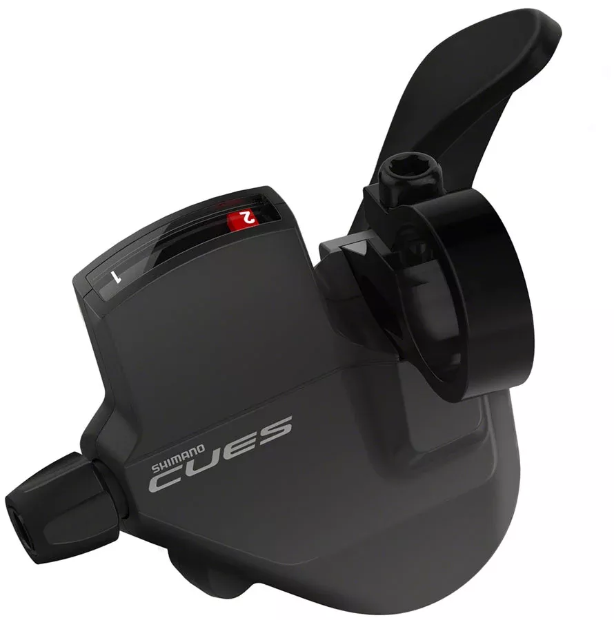 Shimano CUES SL-U4000-L Shifter – Left, 2-Speed, Rapidfire Plus Mono, Optical Gear Display, Black