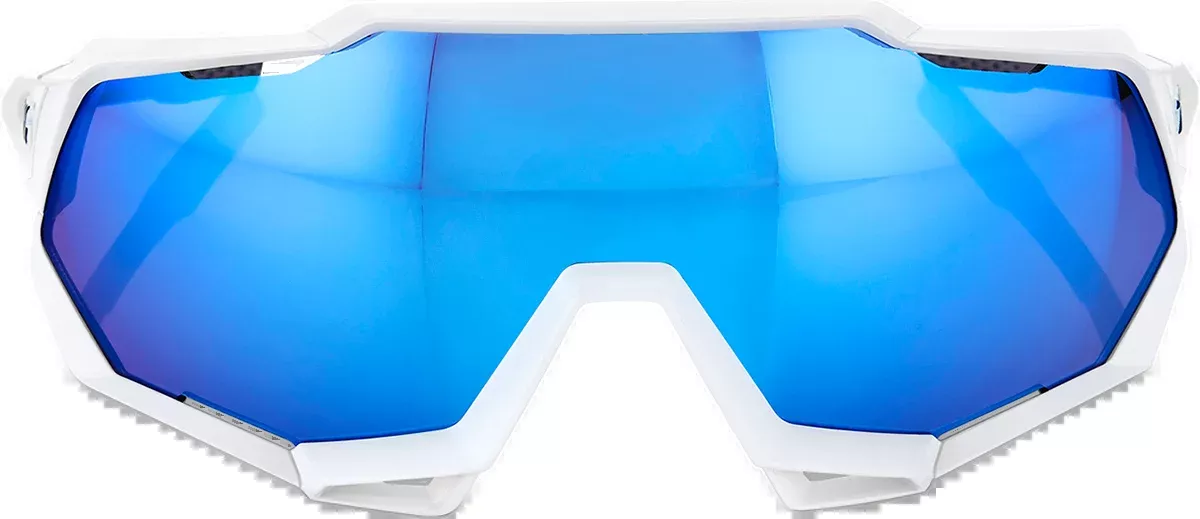 Speedtrap Sunglasses - White - Blue Mirror