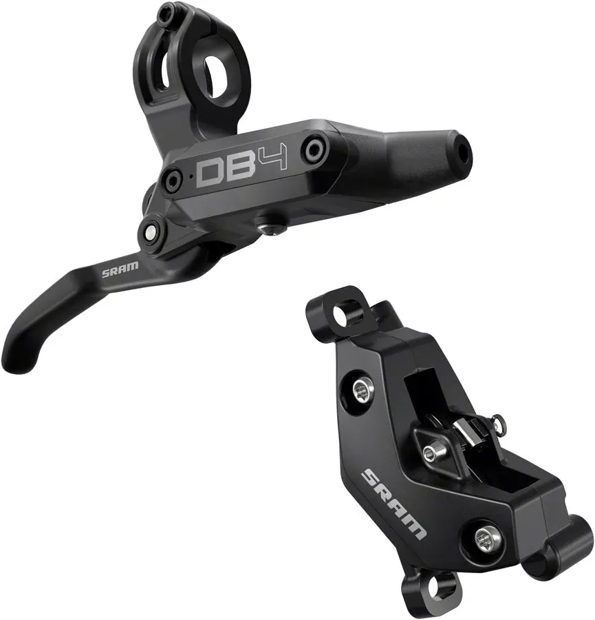 SRAM DB4 Disc Brake and Lever – Right, Front or Rear, 2000mm Hose, Post Mount, 4-Piston, Aluminum Lever, Diffusion Black, A1