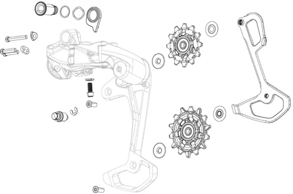 SRAM RED XPLR AXS Rear Derailleur Cage Assembly