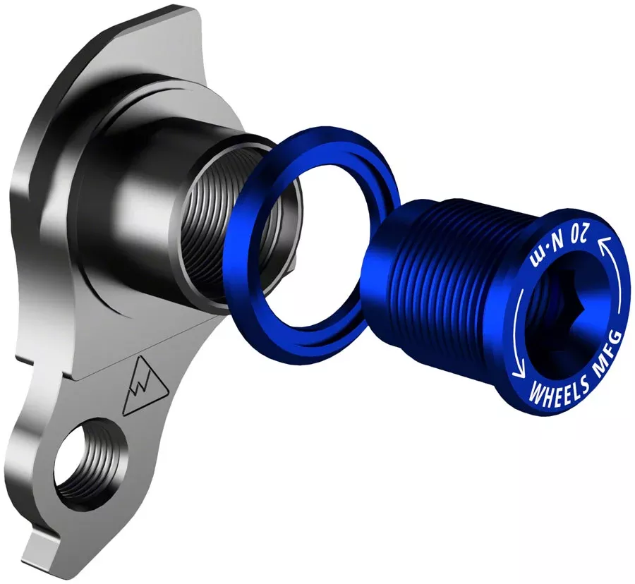 Wheels Manufacturing Universal Derailleur Hanger – 404-6, For Frames designed to accept SRAM UDH, Black/Blue