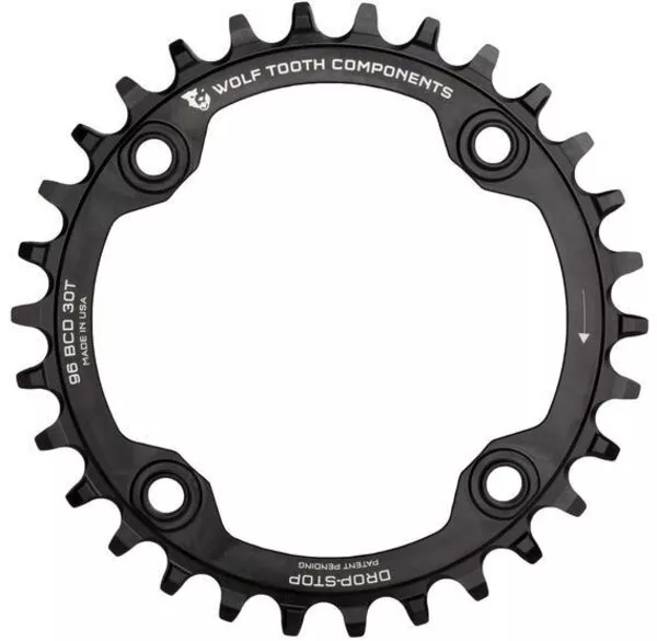 Wolf Tooth Drop Stop Chainring 96BCD for Shimano Symmetric Crank