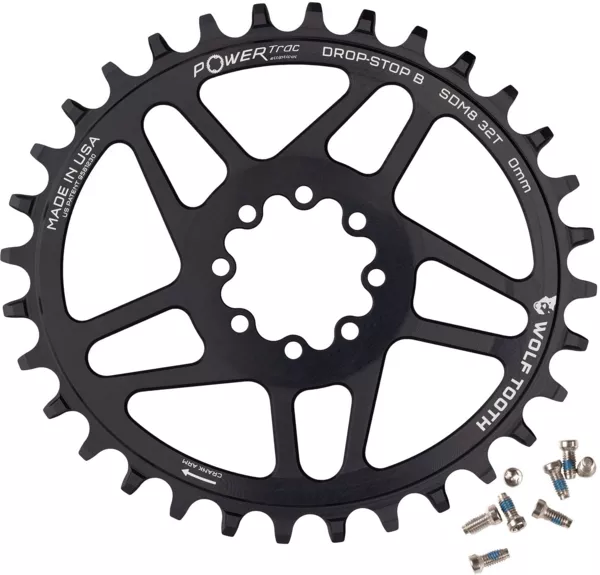 Wolf Tooth Oval Direct Mount Chainrings for SRAM 8-Bolt Mountain Cranks, Drop-Stop B, 3mm Offset