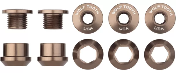 Wolf Tooth Set of 5 Chainring Bolts+Nuts for 1X